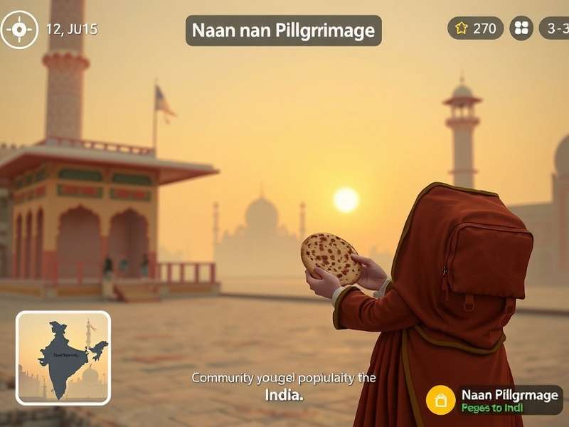 Naan Pilgrimage gameplay screenshot showing character collecting naan